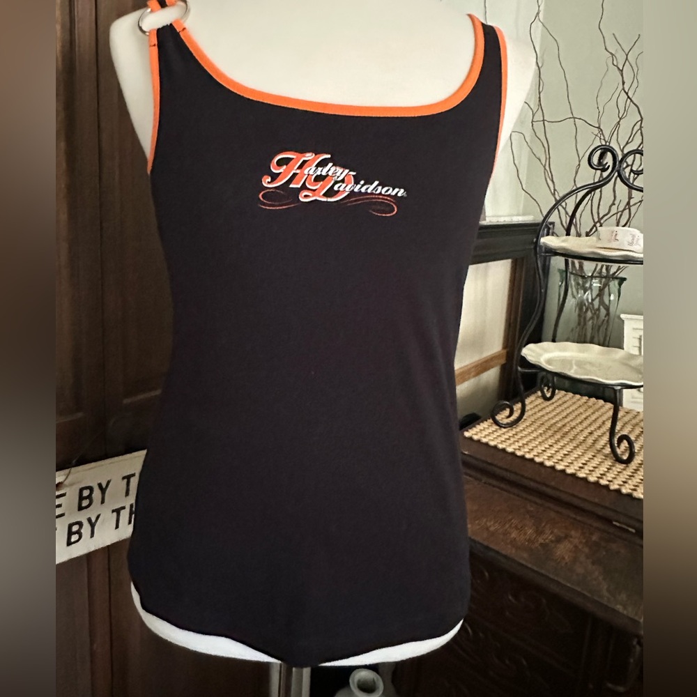 bundle of TWO black tank tops, Harley Davidson, EUC, Sz XL, non smoking home